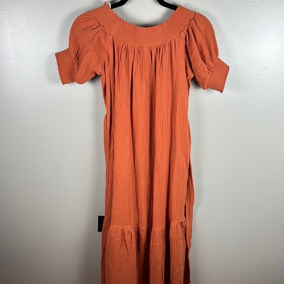 Orange Ruffled Tie Front Maxi Dress - Picture 8 of 9